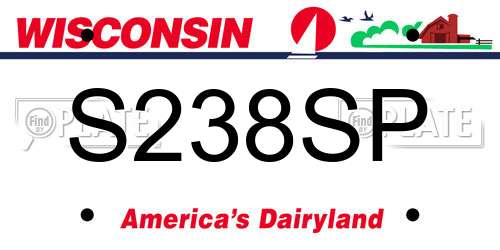S238SP Wisconsin License Plate