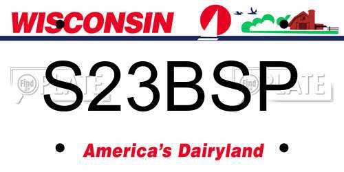 S23BSP Wisconsin License Plate