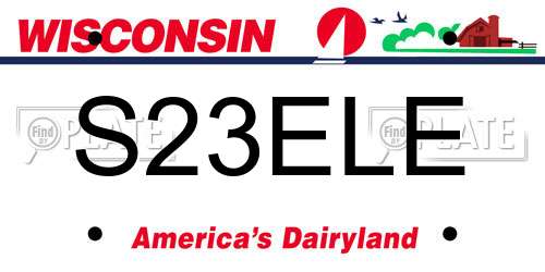 S23ELE Wisconsin License Plate