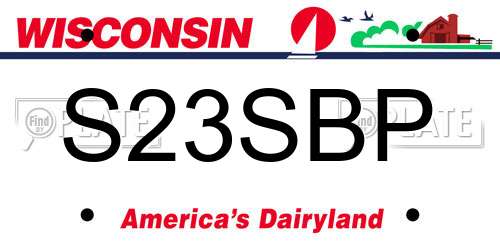 S23SBP Wisconsin License Plate