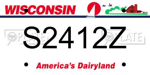 S2412Z Wisconsin License Plate