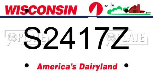 S2417Z Wisconsin License Plate