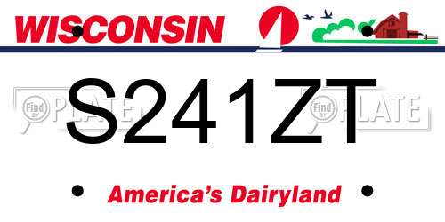 S241ZT Wisconsin License Plate