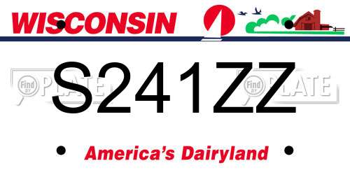 S241ZZ Wisconsin License Plate