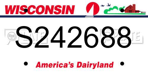 S242688 Wisconsin License Plate