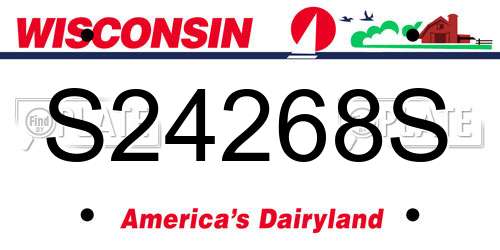 S24268S Wisconsin License Plate