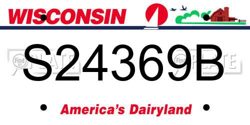 S24369B Wisconsin License Plate