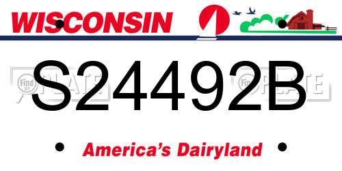 S24492B Wisconsin License Plate
