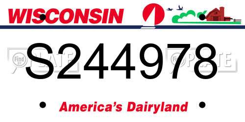 S244978 Wisconsin License Plate