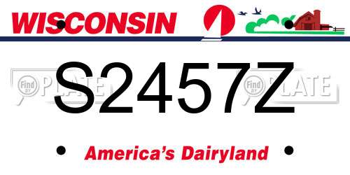 S2457Z Wisconsin License Plate