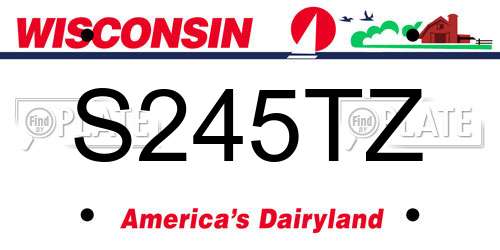 S245TZ Wisconsin License Plate