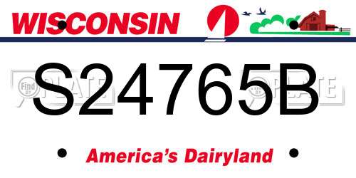 S24765B Wisconsin License Plate