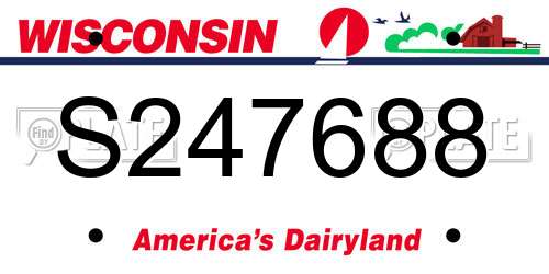 S247688 Wisconsin License Plate