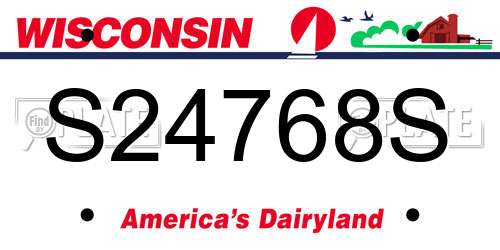 S24768S Wisconsin License Plate