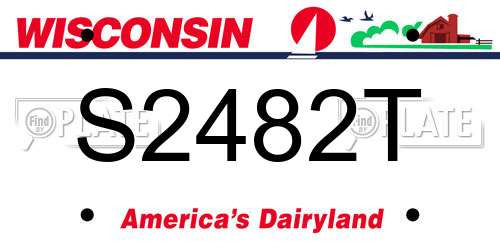 S2482T Wisconsin License Plate