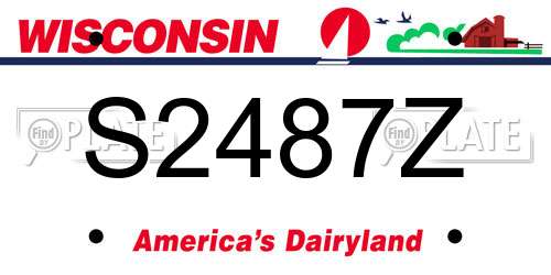 S2487Z Wisconsin License Plate