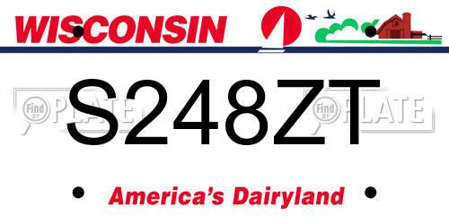 S248ZT Wisconsin License Plate