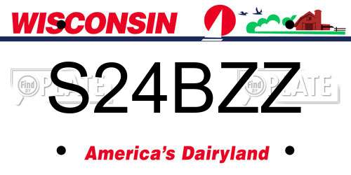 S24BZZ Wisconsin License Plate