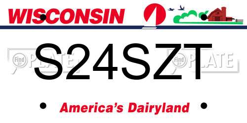 S24SZT Wisconsin License Plate