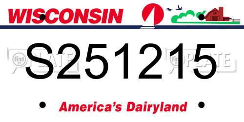 S251215 Wisconsin License Plate