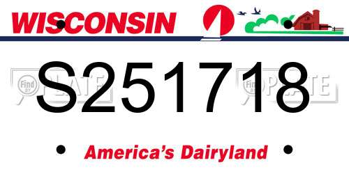 S251718 Wisconsin License Plate