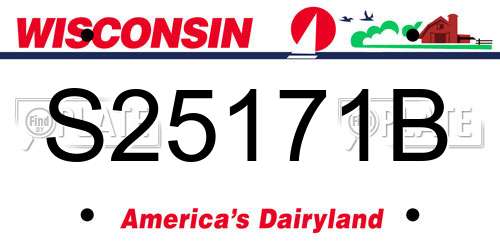 S25171B Wisconsin License Plate