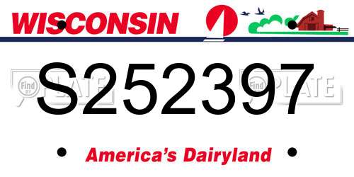 S252397 Wisconsin License Plate