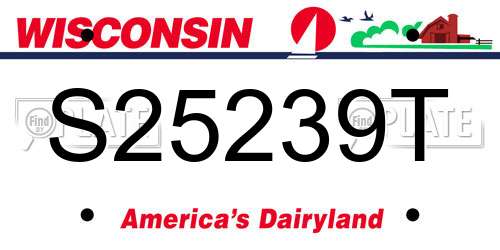 S25239T Wisconsin License Plate