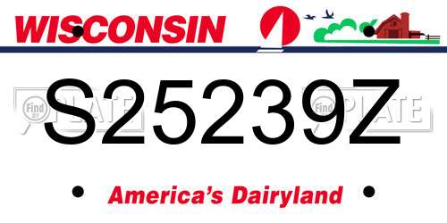 S25239Z Wisconsin License Plate