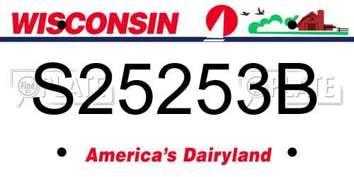 S25253B Wisconsin License Plate