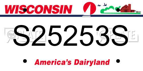 S25253S Wisconsin License Plate