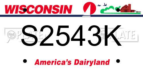 S2543K Wisconsin License Plate
