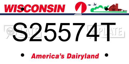S25574T Wisconsin License Plate
