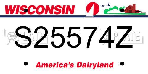 S25574Z Wisconsin License Plate
