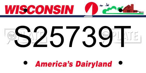 S25739T Wisconsin License Plate