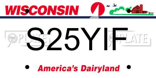 S25YIF Wisconsin License Plate