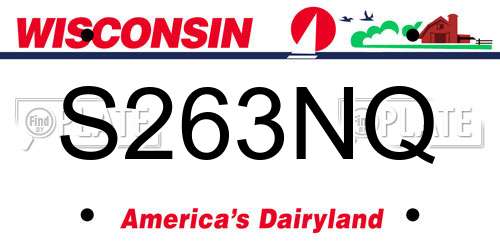 S263NQ Wisconsin License Plate