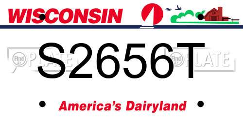 S2656T Wisconsin License Plate