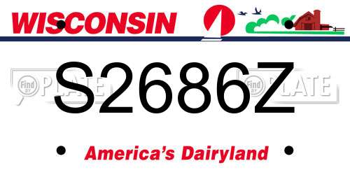 S2686Z Wisconsin License Plate
