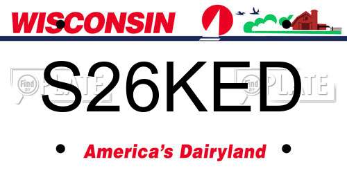 S26KED Wisconsin License Plate