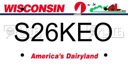 S26KEO Wisconsin License Plate