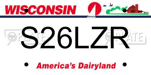 S26LZR Wisconsin License Plate
