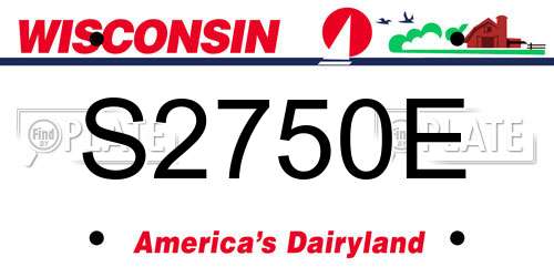 S2750E Wisconsin License Plate