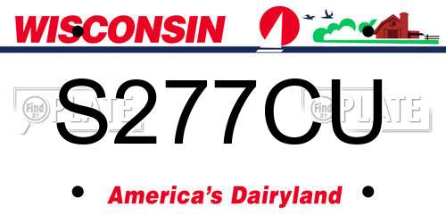 S277CU Wisconsin License Plate