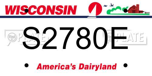 S2780E Wisconsin License Plate