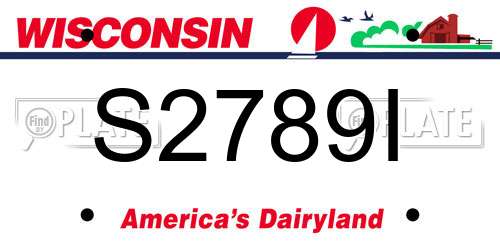 S2789I Wisconsin License Plate