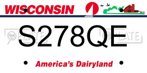 S278QE Wisconsin License Plate