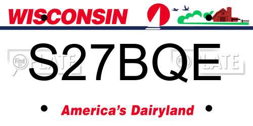 S27BQE Wisconsin License Plate