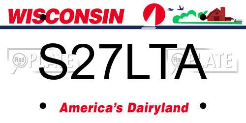 S27LTA Wisconsin License Plate