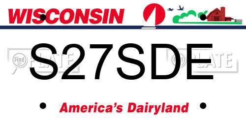 S27SDE Wisconsin License Plate